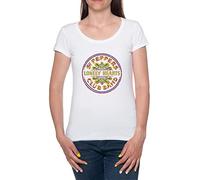 SGT Pepper Logo T-Shirt Femme Manche Courte Blanc Women White Tee L