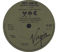SGT ROCK 7" (45) UK VIRGIN 1980 3 TRACK LIMITED POSTER SLEEVE B/W LIVING THROUGH ANOTHER CUBA AND GENERALS AND MAJORS LIVE (VS384) IN STICKERED PLASTIC SLEEVE