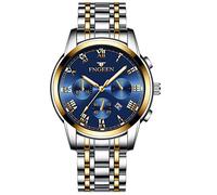 SGU Montre Homme Style Affaires Étanche Analogique Quartz Montres avec Acier Inoxydable Habiller MontreBracelet,Coffret Cadeau