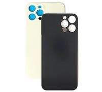 SGV Coque arrière en verre pour iPhone 12 Pro Max avec trou de caméra agrandi et logo OEM (sans adhésif) Blanc