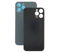 SGV Vitre arrière en verre pour iPhone 12 Pro Max avec trou pour appareil photo agrandi et logo OEM (sans adhésif) Bleu