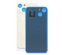 SGV Vitre arrière en verre pour iPhone 13 avec trou de caméra agrandi et logo OEM (sans adhésif) Blanc