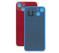 SGV Vitre arrière pour iPhone 13 avec trou pour appareil photo agrandi Logo OEM (sans adhésif) Rouge