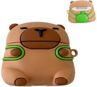 SGVAHY Coque pour AirPods Pro, dessin animé 3D drôle mignon dessin animé Capybara Tortue Kawaii coque de protection en silicone souple avec porte-clés pour femmes filles
