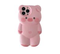 SGVAHY Coque pour iPhone 15 - Mignonne Kawaii 3D - Cochon de dessin animé en silicone souple - Housse de protection antichoc pour enfants et filles