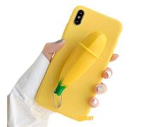 SGVAHY Mignon Coque pour iPhone 6 Plus Fun 3D Cartoon Banane Design Soft TPU Silicone Back Cover Decompression Slim Shockproof Coque de Protection pour iPhone 6S Plus iPhone X/XS Banana B