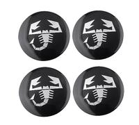 SGW Lot de 4 autocollants pour cache-moyeux Fiat Abarth en noir (ABS, 56 mm, autocollants)