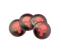 SGW Punisher Lot de 4 cache-moyeux autocollants pour roue Rouge 56 mm