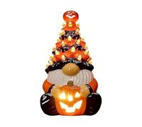 SGYEPOCFQ Halloween Decorations, Nains de Jardin en céramique à LED, Figurines Vintage d'halloween Faites à la Main, Lanterne Citrouille, Ornements for Chambre à Coucher, Table de Nuit