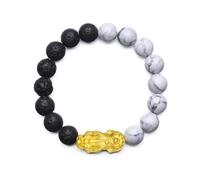 SGYEPOCFQ obsidian bracelet, Bracelet Pixiu en or 999, style chinois, for homme et femme, véritable pierre solide 24 carats, for faire fortune(7)