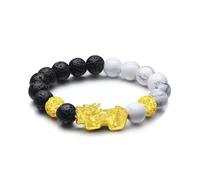 SGYEPOCFQ obsidian bracelet, Bracelet Pixiu en or 999, style chinois, for homme et femme, véritable pierre solide 24 carats, for faire fortune(Yellow)