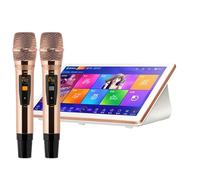 SgyGlyn Lecteur de karaoké, écran Tactile de 18,5 Pouces, Type de Bureau, avec Effet Cloud Mise à Jour Télécharger la Chanson Home Party Karaoke Playback, pour la Famille Bar Home Party,White-1TB