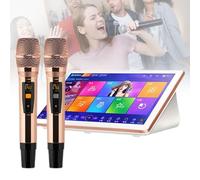 SgyGlyn Lecteur karaoké, Micro sans Fil, écran Tactile 18,5 Pouces, Application Mobile, téléchargement de chansons dans Le Cloud, pour la Maison, Les fêtes, Les salles de karaoké, etc,3TB