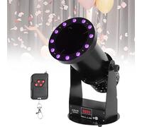 SgyGlyn Machine à souffler Les confettis, lumières électriques à confettis 1500 W, avec Canon à confettis numérique à télécommande, 12 x 3 W RVB 3 Pouces, pour soirées DJ, discothèques