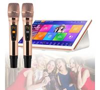 SgyGlyn Machine de karaoké Tout-en-Un, Lecteur de karaoké Chinois Chantant KTV, téléchargement de chansons dans Le Cloud avec Micro, pour Les fêtes de Famille dans Un Bar,White-3TB