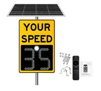 SgyGlyn Panneau de signalisation Radar Solaire à Del 20" x 27" / 24" x 36", Panneaux de détection de Vitesse Radar numériques en Aluminium, pour autoroutes Yellow-20 x27