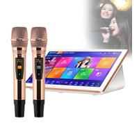 SgyGlyn Système de karaoké 18,5 Pouces, écran Tactile, contrôle Via Application Mobile, téléchargement de chansons dans Le Cloud, Lecteur de karaoké Chinois KTV, pour soirées à Domicile,White-500G