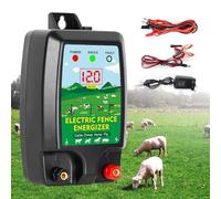 SGZIOO 10KM Electrificateur Cloture Electrique, Cloture Electrique pour Animaux avec Affichage LED, 2J Clôture Électrique, Faible Impédance Tension de Crête 10 kV pour Ferme Jardin Pâturage