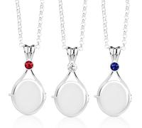SGZIOO 3 Pièces Collier H20, Collier Sirène H2O avec Pendentif Médaillon, Sirène H2O collier, Amulette Personnalisée Cadeaux Pour Femmes, Bleu, Rouge, Blanc