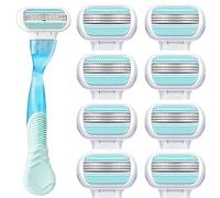 SGZIOO 8 Pièces Lame Rasoir Femme pour Venus, Lame Rasoir avec 1 poignée Femme, rasoir femme avec à 3 lames et Bande Lubrifiante, Recharges de lames pour Les Jambes, Les Aisselles et La Zone Intime