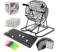 SGZIOO Bingo Jeux Loto, Boulier Loto, Loto Bingo avec 18 Billets De Bingo 75 Boules de Bingo 150 Jetons 1 Plateau, Jeu de Loto pour Adultes Enfants à Jouer Ensemble, Jeux de Puzzle, Jeux Famille