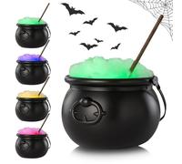 SGZIOO Grand Chaudron Halloween, Chaudron Sorciere, Halloween Chaudron avec Baguette Magique, Rembourrage, Lumières LED 4 Couleurs, Araignée, Candy Bouilloire à Chaudron Party d'horreur Decor