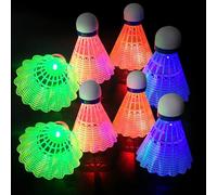 SGZIOO Lot de 8 Volant Badminton LED en Nylon, 4 Couleurs Lumineux Badminton, Volant Badminton Exterieur Haute Stabilité et Durabilité pour Les Activités Sportives Intérieures/Extérieures/Nocturnes