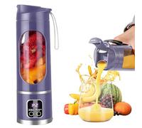 SGZIOO Mixeur portable à emporter - 450 ml - 12 lames - Petit mixeur avec écran LED pour shakes et smoothies - Rechargeable - Mini blender pour voyage, extérieur - Violet