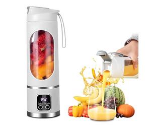 SGZIOO Mixeur Smoothie Portable, 450 ML Blender Portable Smoothie, Rechargeable Mini Blender smoothie, avec 12 Lames, Écran LED, pour la Préparation de Milk-Shakes, jus de Fruits, Smoothies