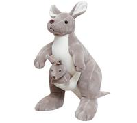 SGZIOO Peluche Kangourou 28 cm, Jouets en Kangaroo Peluche Mignon, Design Réaliste Peluche Animaux Kangaroo, Kangourou Câlin avec Bébé Peluche, Cadeau Anniversaire pour Enfants et Adultes