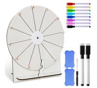 SGZIOO Roue de la Fortune 30cm Personnalisable, Roue de la Chance avec 12 Emplacements Roue Jeu pour Jeux de Loterie, Jeux de Mots, Carnaval, avec Marqueur, Gomme et Tournevis