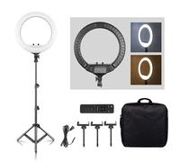 SH 45cm 18 inch Ring Light With Tripod Stand Usb Charge Selfie Led Lamp Dimmable Photography Light For Photo Photography Studio Just Black limbed