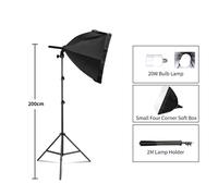 SH-Analyste d'éclairage Softbox pour studio photo,photographie professionnelle,trépied de 2m,ampoules l'intensité,39cm - Type 20W White