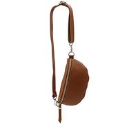 SH Leder ® Ava G292 Sac banane unisexe en cuir véritable - Petit sac bandoulière pour festivals, voyages - 23 x 12 cm, cognac, Small