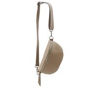 SH Leder ® Ava G292 Sac banane unisexe en cuir véritable - Petit sac bandoulière pour festivals, voyages - 23 x 12 cm, Taupe clair, Small