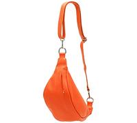 SH Leder ® Marie G528 - Sac banane en cuir véritable - Unisexe - Pour festival, voyage - Taille moyenne - 32 x 17 cm, Orange, m, Sac banane tendance