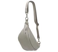 SH Leder ® Marie G528 - Sac banane en cuir véritable - Unisexe - Pour festival, voyage - Taille moyenne - 32 x 17 cm, gris clair, m, Sac banane tendance