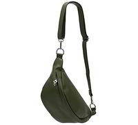 SH Leder ® Sac banane en cuir véritable pour femme, homme, unisexe - Petit sac de hanche pour festival, voyage - Sac à bandoulière moyen - 32 x 17 cm - Marie G528, vert olive, m