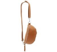 SH Leder ® Sac banane en cuir véritable pour femme, homme, unisexe - Petite poche de hanche pour festival, voyage - 23 x 12 cm AVA G292, Cognac clair., 23 x 12,50 x 7 cm