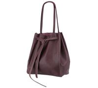 SH Leder ® Sandra G535 Sac à bandoulière en cuir de vachette véritable pour femme avec arc et poche intérieure de nombreuses couleurs 29 x 33 cm, rouge vin, L