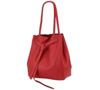 SH Leder ® Sandra G535 Sac à bandoulière en cuir de vachette véritable pour femmes avec arc et poche intérieure de nombreuses couleurs 29 x 33 cm, Rouge, L
