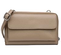SH Leder Vera G368 Sac à bandoulière multifonction en cuir véritable réglable pour téléphone portable jusqu'à 6,7" 11,50 x 19 cm, taupe, s