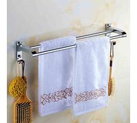 SH Porte-Serviettes Mural Porte-Serviettes en Acier Inoxydable Double Porte-Serviette Double Crochet Cuisine Salle de Bain Serviette Minimaliste étagère (Size : 80cm)