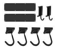 SH-RuiDu Porte-vélos mural pour 4 vélos, lot de cintres robustes et peu encombrants comprenant 4 crochets de vélo, 2 rails, 2 crochets pour casques et accessoires d'installation pour garage