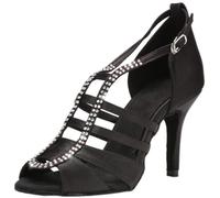 SH. SHUTUP.DANCE Chaussures de danse latine professionnelles pour femme - Barre en T - Jazz Tango Chacha Salsa - Talon personnalisé, Noir , 39.5 EU