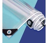Sh000ad Bâche Imperméable Transparente avec Oeillet,Bâche en Plastique PVC 0,35mm épais,Résistante Aux Intempéries,pour Balcon,Toit,Rideau Exterieur,Pergola,Personnalisée (1,5m x 2,5m)