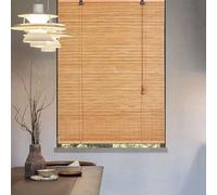 Sh000ad Store Enrouleur Bambou percage,Rideau Bambou Exterieur,Store à Rouleau en Bois,Protection Solaire et Brise-Vue,Store Fenetre Occultant,pour Balcon/Jardin,Largeur x Hauteur (90cm x 100cm)
