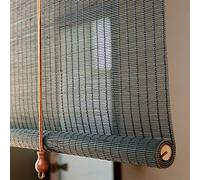 Sh000ad Store Enrouleur en Bambou Naturel,Stores Romains de Style Rustique,Rideau en Bambou Noir,60% Occultant Filtrant la Lumière Enroulable,pour Intérieur Extérieur,Personnalisé (130x180cm/51x71in)