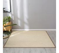 Sh000ad Tapis de Bambou en Fibre Naturelle,Tapis Refroidissement D'intérieur Antidérapants Respirant,Tapis de Sol D'été à Maison pour Bureau Salon de Thé Salle de Yoga Chambre à Coucher (130x150cm)