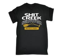 Sh1T Creek Survivor Who Needs A Paddle T-Shirt Canoe Kayak Birthday Fashion Gift Black L